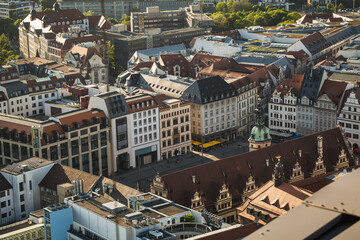 Top view of Market Place in Leipzig