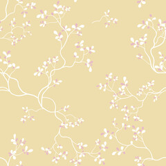 seamless pattern of branches and leaves