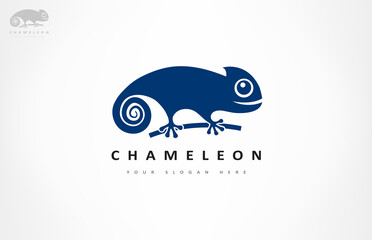 chameleon logo vector. lizard design.