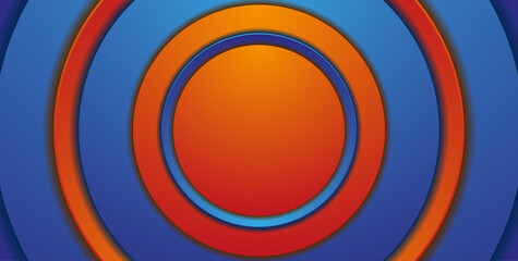 Abstract blue orange geometric circles hi-tech background. Vector corporate art design