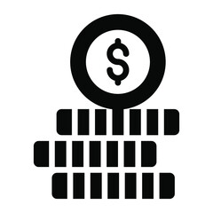 coins glyph icon, business and finance icon.