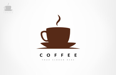 Cup logo vector. Hot drink design.