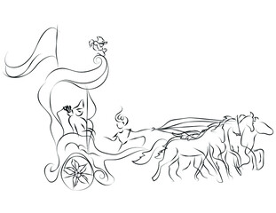 Gita Line Art | Krishna Arjun | Srimadbhagbad Gita