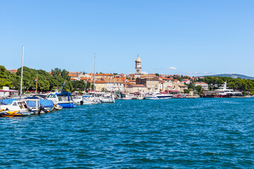 Fototapeta na wymiar Krk city in Croatia with port