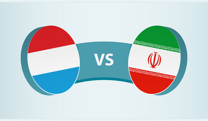 Luxembourg versus Iran, team sports competition concept.