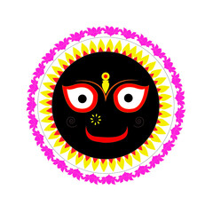 Colored face of God in vector art