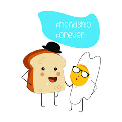 friendship day greeting card with children in vector