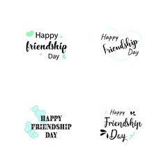 Friendship day in black and blue vector art
