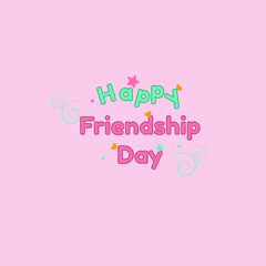 happy friendship day card with hearts and stars