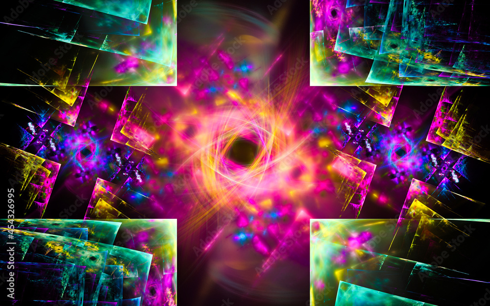 Aufkleber digital illustration abstract image generated fractal background image wallpaper pattern of various 