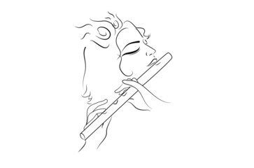 illustration of a Krishna in a meditative state