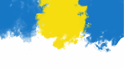 Blue and yellow watercolor background for your design, watercolor background concept, vector.