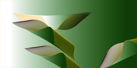 Abstract background with shapes. Dynamic abstract composition Vector illustration. Design element for web banners, posters, green and yellow