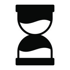 sand clock glyph icon, business and finance icon.