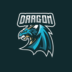 Dragon Wing Mascot illustration for Esport Gaming Team Logo Design
