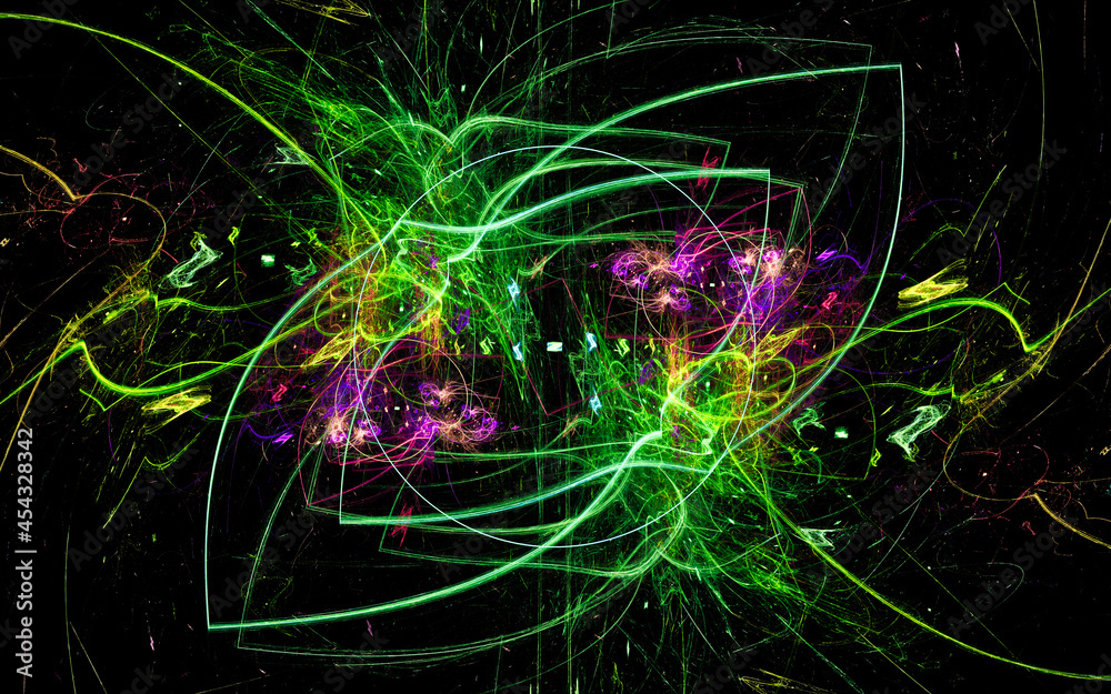 Aufkleber digital illustration abstract image generated fractal background image wallpaper pattern of various 