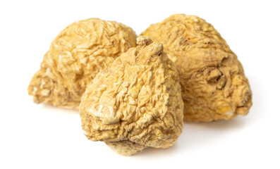 Dried Maca roots isolated on white background