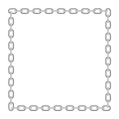 Vector chain square into a rectangle, realistic. Isolated on white background