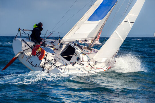  skipper sailing on yacht  regatta