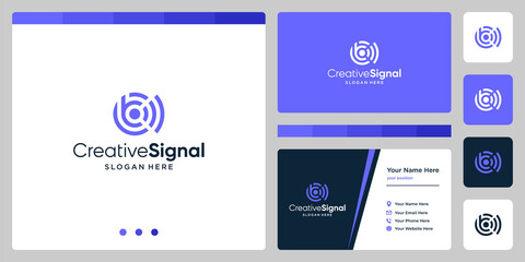 creative initial letter B logo with wifi signal logo. business card design template © Crelaba_Std