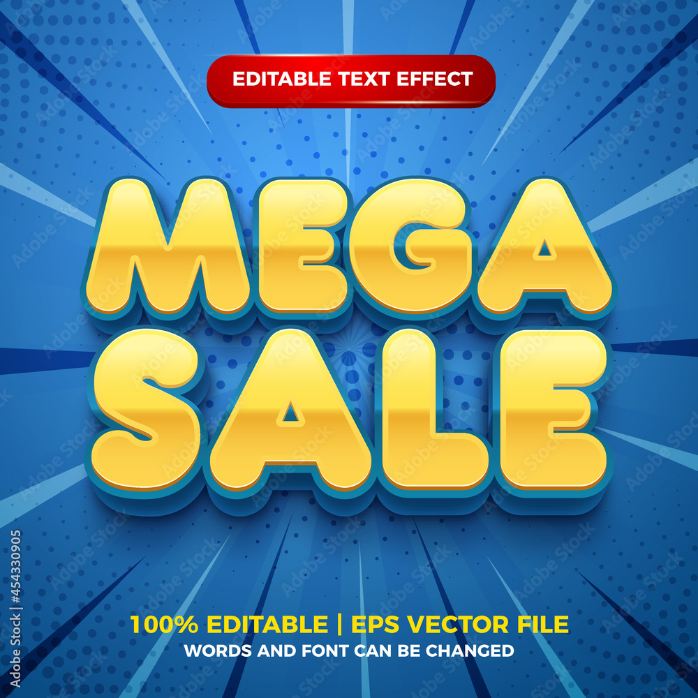 Wall mural crerative mega sale 3d editbale text effect