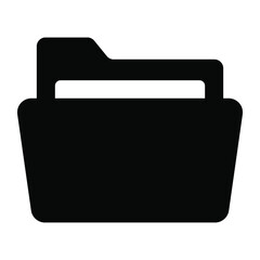 folder glyph icon, business and finance icon.