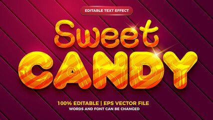 Sweet candy editable text effect 3d liquid template style