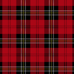 Obraz premium Abstract geometric tartan check seamless pattern. Buffalo check plaid gingham checker black, red. Endless texture with decorative paper, fabric