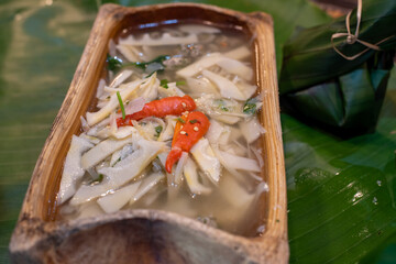 Akha ethnic food in Chiang Rai, Thailand. - obrazy, fototapety, plakaty