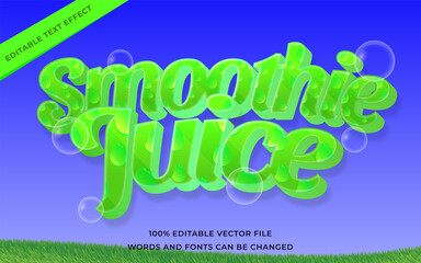 Smoothie juice text effect editable for illustrator