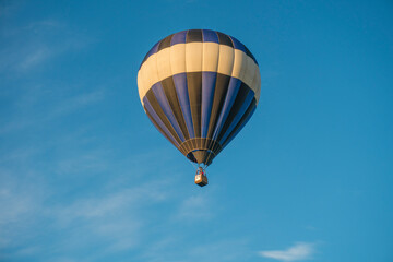 Hot Air Balloons in Flight. Hot Air Balloon on morning sky background.