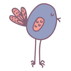 Cute cartoon bird in nursery scandinavian design