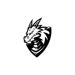 Dragon Mascot Badge illustration Logo Design