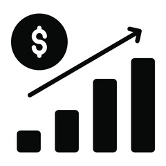 money investment glyph icon, business and finance icon.