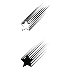 Shooting stars icon vector. Comet tail or star trail illustration sign. fireworks symbol or logo.
