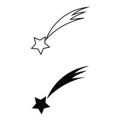 Shooting stars icon vector. Comet tail or star trail illustration sign. fireworks symbol or logo.
