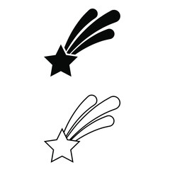 Shooting stars icon vector. Comet tail or star trail illustration sign. fireworks symbol or logo.
