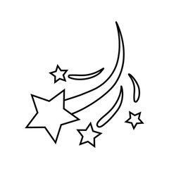 Shooting stars icon vector. Comet tail or star trail illustration sign. fireworks symbol or logo.
