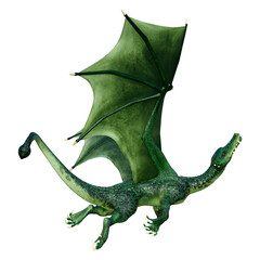 Obraz premium 3D Rendering Fairy Tale Dragon on White