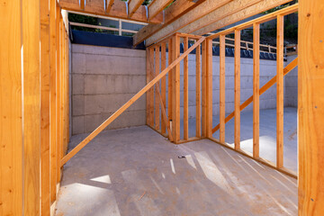 Framing of Family Home in Wood and Concrete