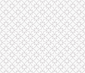 Vector floral seamless geometric pattern. Abstract elegant eastern style ornament.