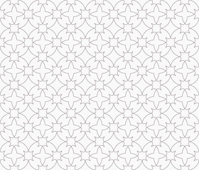 Vector floral seamless geometric pattern. Abstract elegant eastern style ornament.