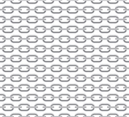 Vector seamless texture realistic chain. Isolated on white background