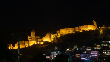 Narikala fortress at night