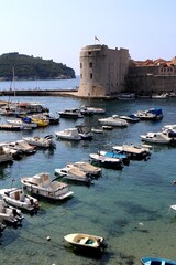 mediterrenean, Dubrovnik, Croatia, sky, boat, architecture, building, stone, medieval, house, ancient, old, street, town, church, wall, tower, city, europe, fortress, travel, palace, architectural,
