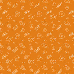 Seamless Pattern Autumn Fall with Leaves