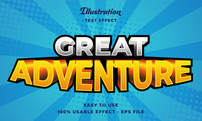 editable great adventure text effect vector modern style 