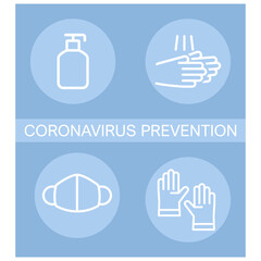 Coronavirus prevention (2019-nCoV) icon in flat style. Disease prevention symbol for your web site design, logo, app, UI Vector EPS 10.
