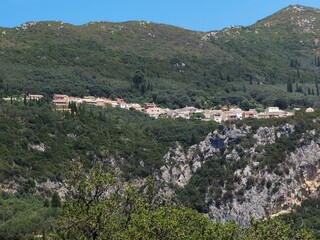 Obraz premium palaiokastritsa village in summer in corfu island greece