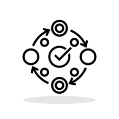 Project management icon in flat style. Technical support symbol for your web site design, logo, app, UI Vector EPS 10.